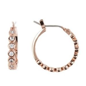NEW Kate Spade Bezel CZ Huggie Hoop Earrings